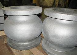 A set of valve body castings from Quaker City Castings