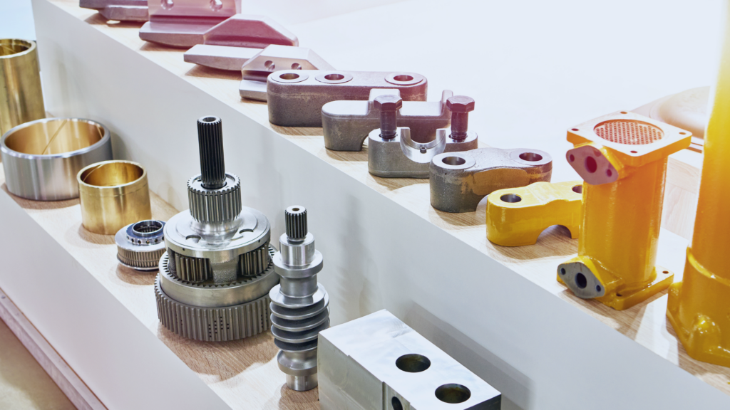 different types of metal castings that have been shaped at a CNC machine shop